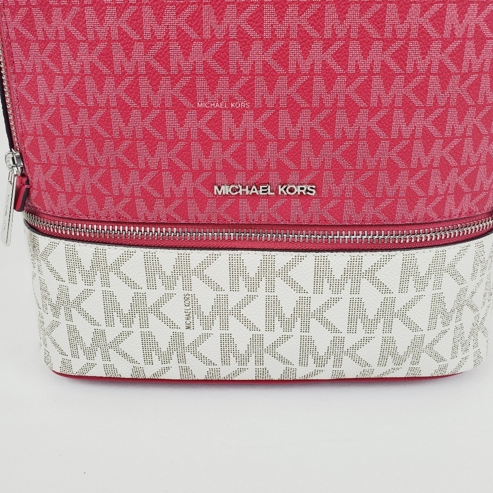Michael Kors Rhea Medium Color-Block Signature Logo Backpack - Picture 9 of 13